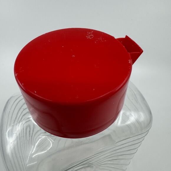 Vintage Retro Italian Covetro Patterned Glass Jug Pitcher Serveware with Red Lid - Picture 3 of 11